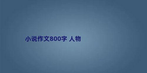 小说作文800字 人物